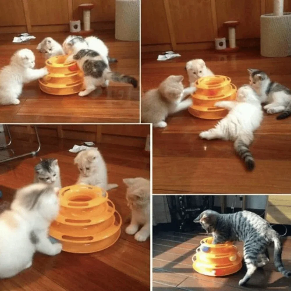 🆕 Triple Fun Cat Toy, Ball Track Tower 🐈😺😸😻